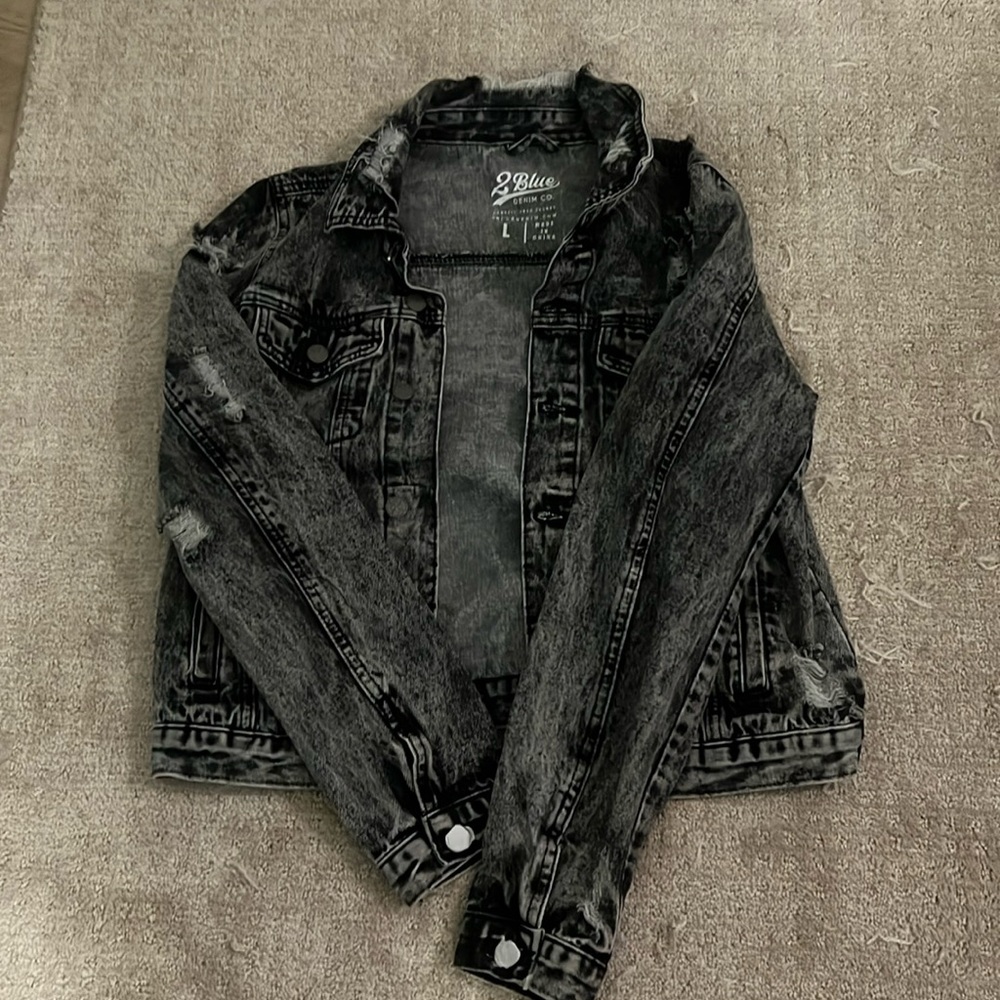 Two blue denim jacket
